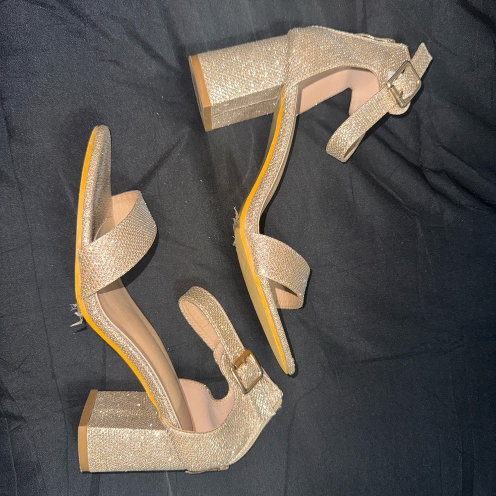 Gold chunky sandals